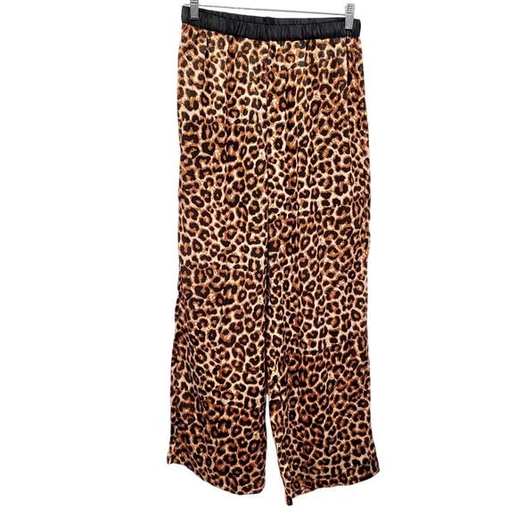 PRETTYLITTLETHING Leopard Animal All-Over Print Elasticized Waist Pants Sz 6 (S) - Picture 1 of 5